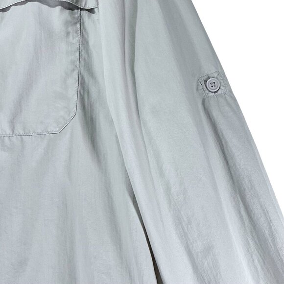 White Sierra Outdoor Shirt Beige Medium Fishing Hiking Vented Rolled Sleeves - Picture 4 of 16